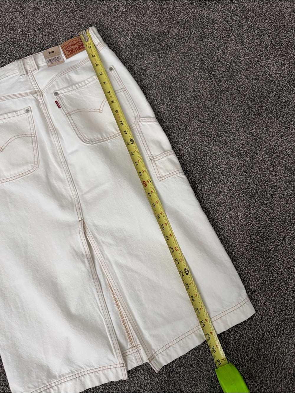 Levi's Off-White Denim Skirt Sz 29 - Picture 6 of 8